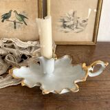 Porcelain leaf candle holder