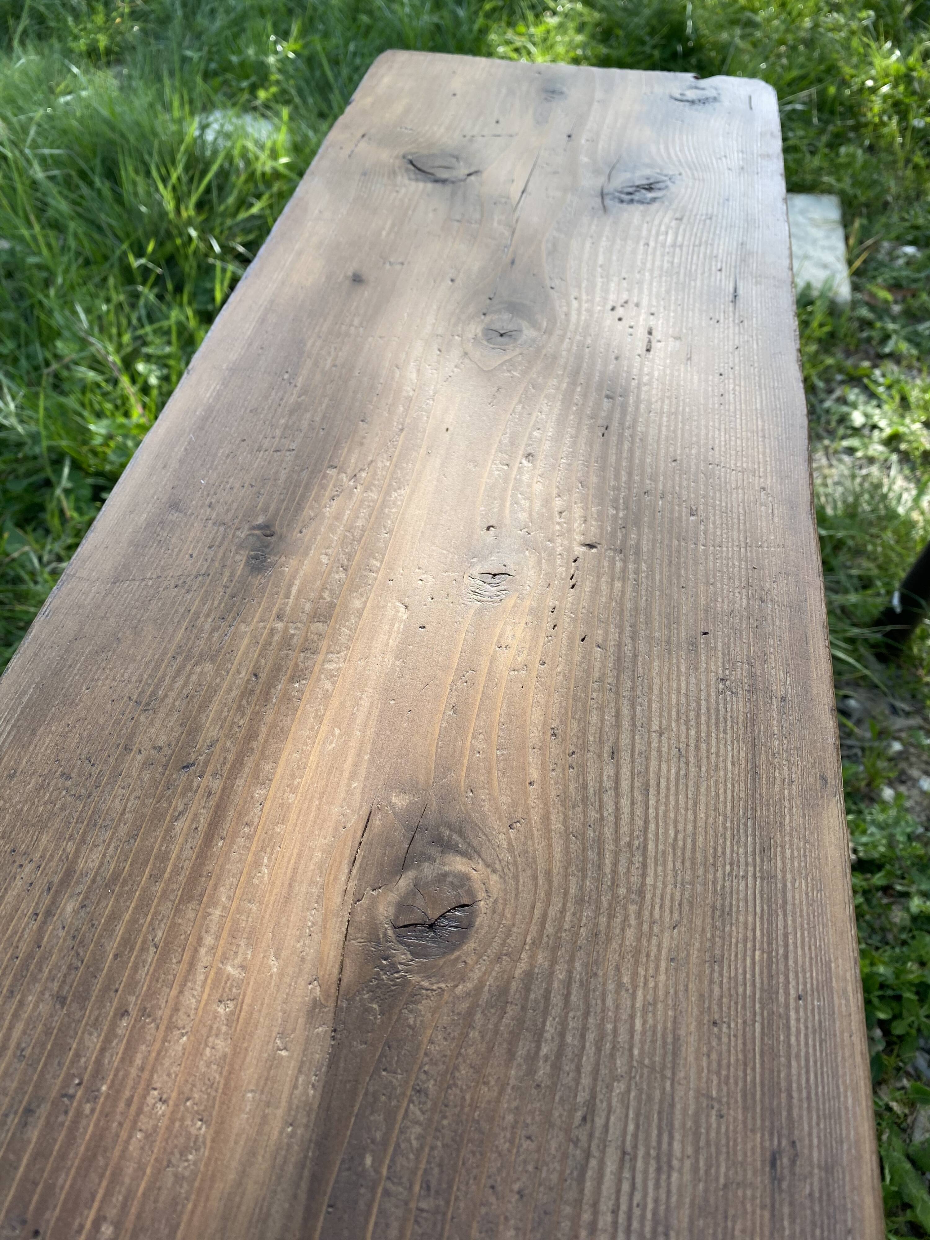 Antique farmhouse bench in solid wood – 19th century