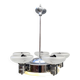 Art Deco Chrome Chandelier with Glass Bowl Shades
