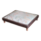 Small antique wooden and fabric footrest.