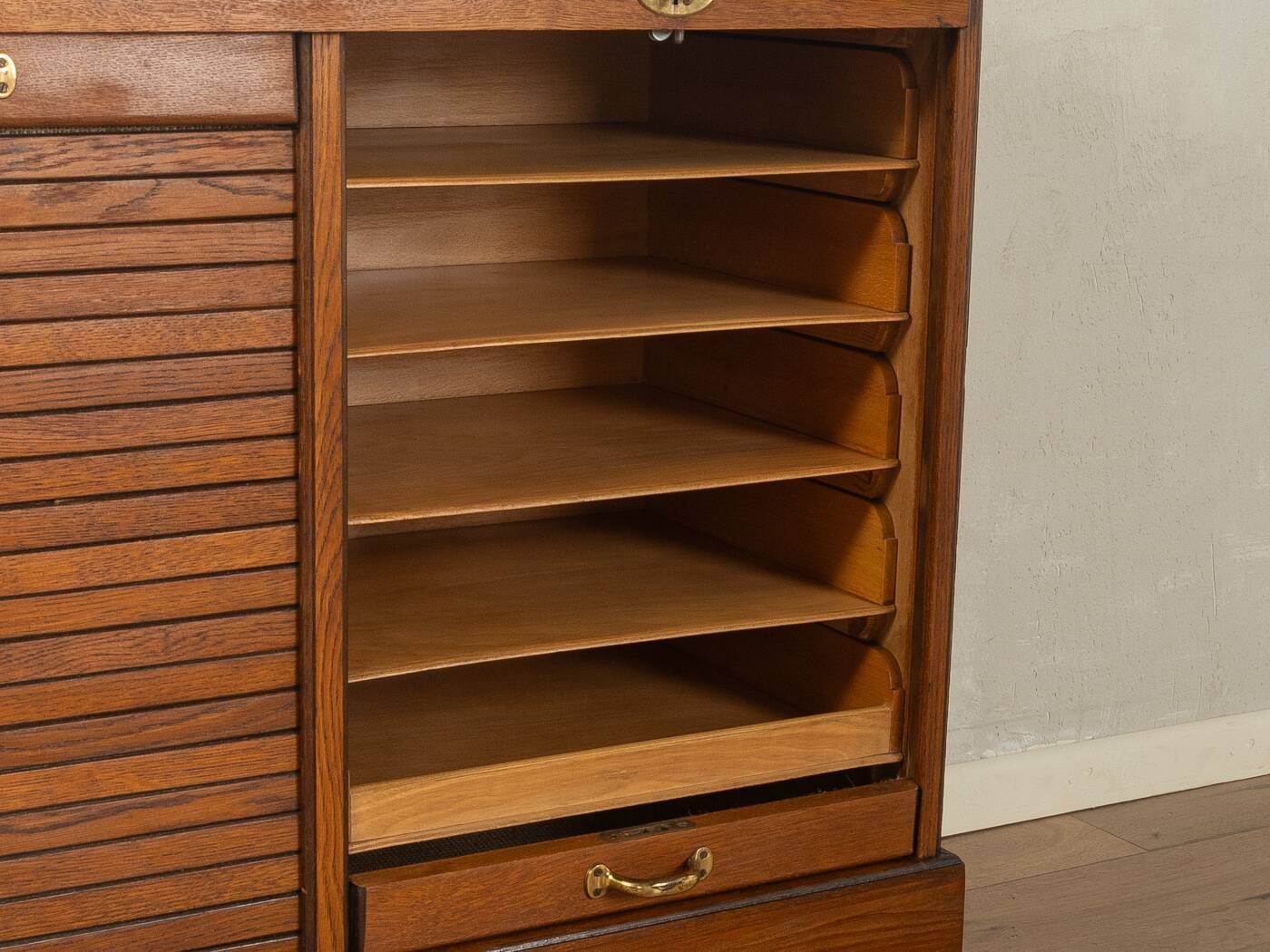 Unique Art Deco roll-top cabinet from the 1930s