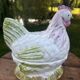 Superbe terrine en barbotine zoomorphe poule Caugant