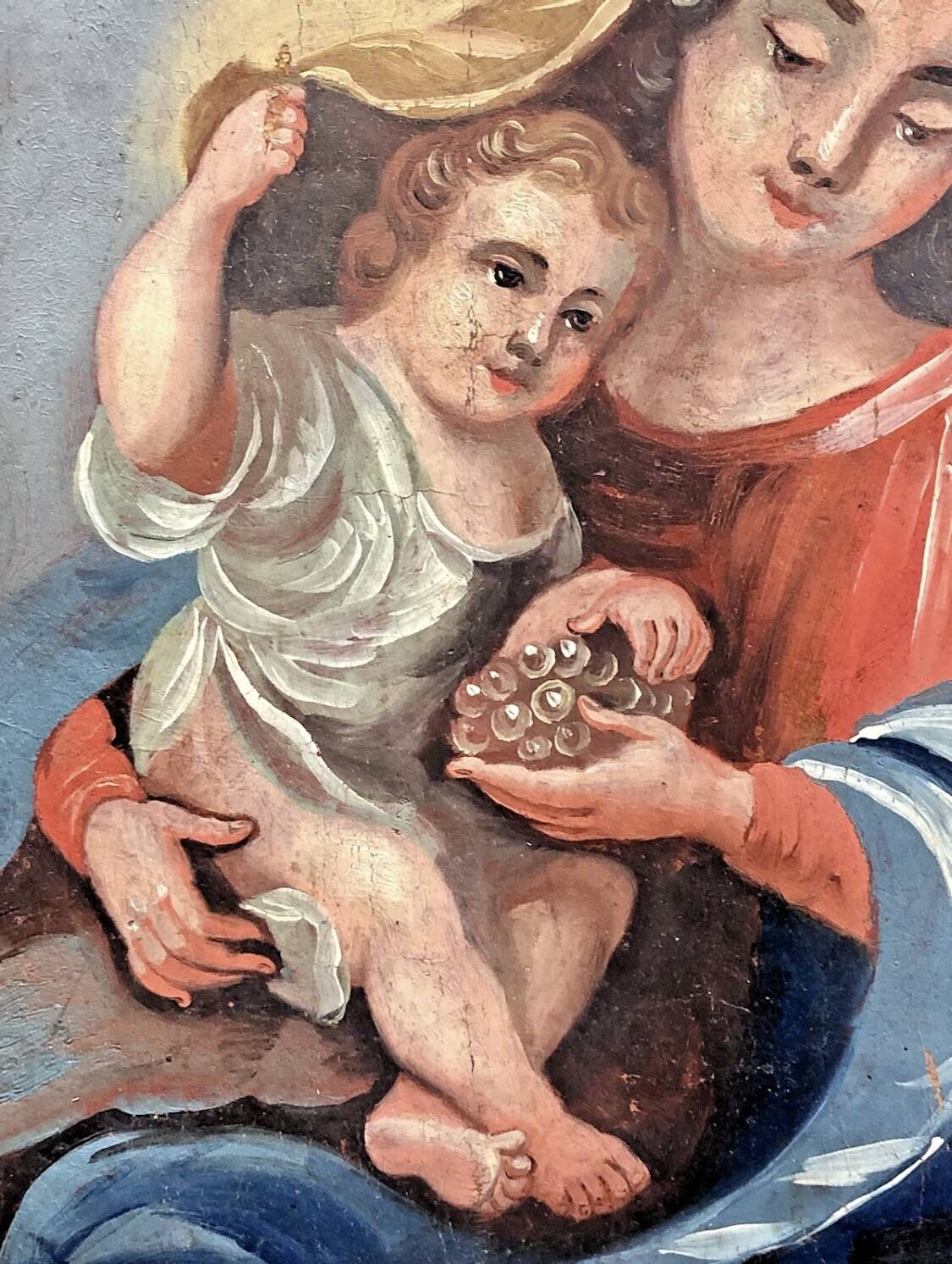 Oil painting on canvas XVIII Virgin and Child