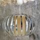 Spherical pendant light with stainless steel blades - vintage 1990