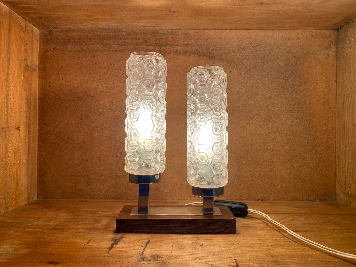 Lampe double vintage mid century