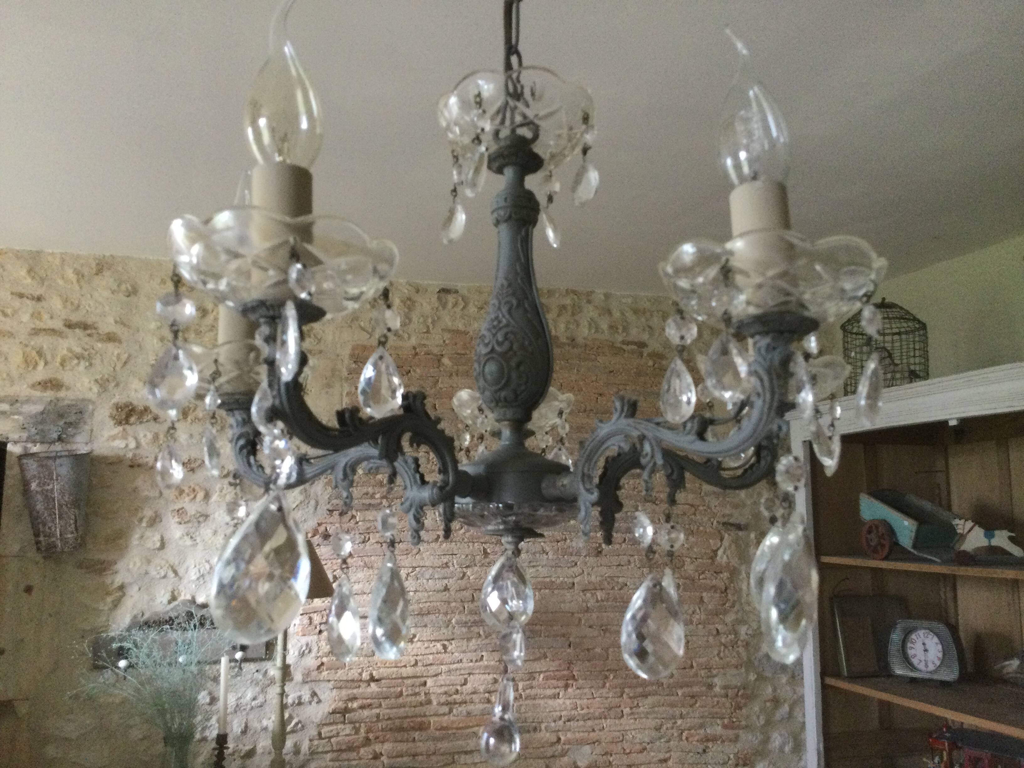 Antique chandelier with pendants