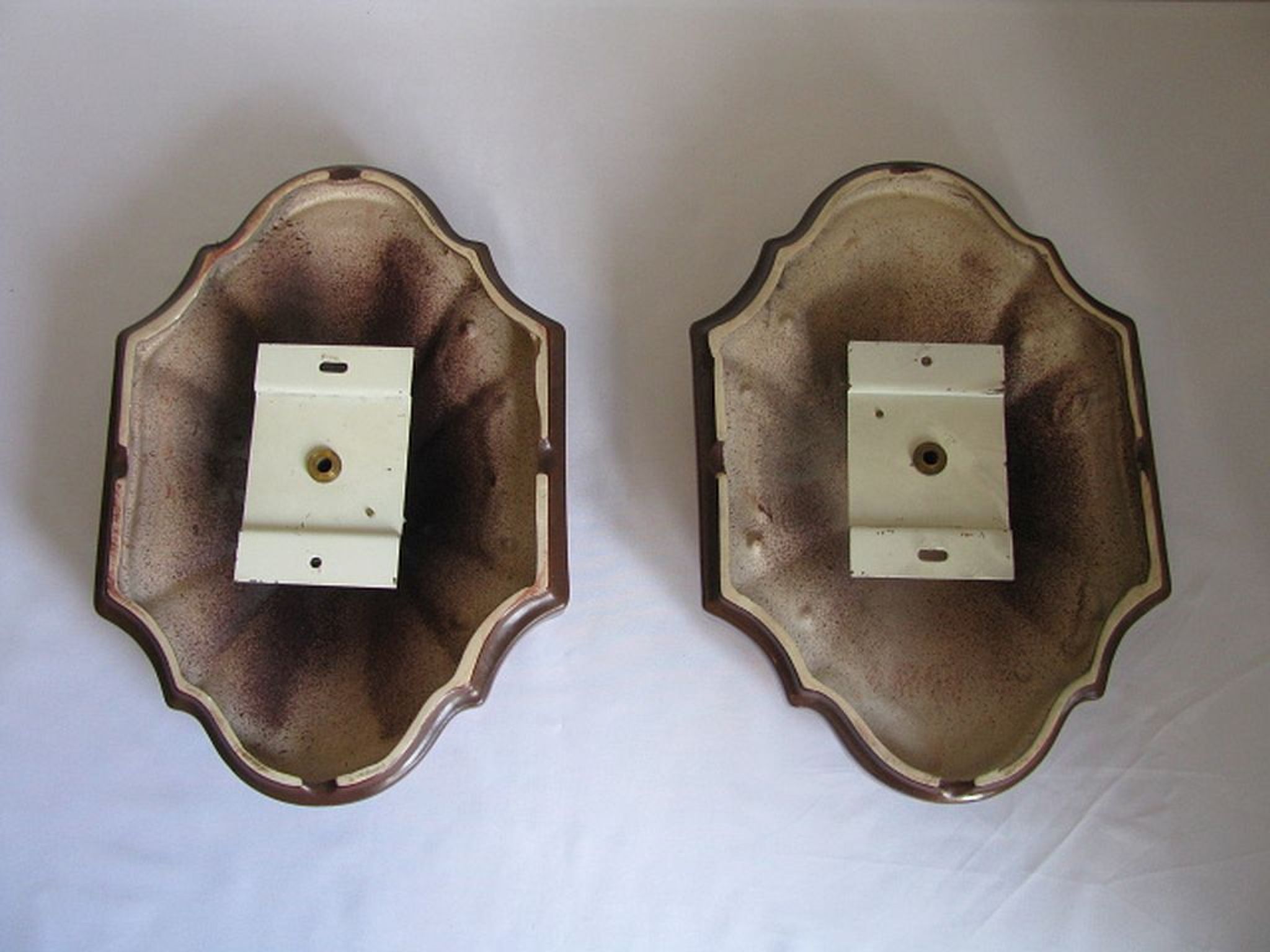 Ensemble de 2 lampes allemandes orange de mur en céramique de la lave de la 1960 / 70s