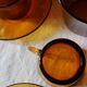 Service Duralex Vintage Orange Soaked Glass 6 cups Tea Sauces Pot