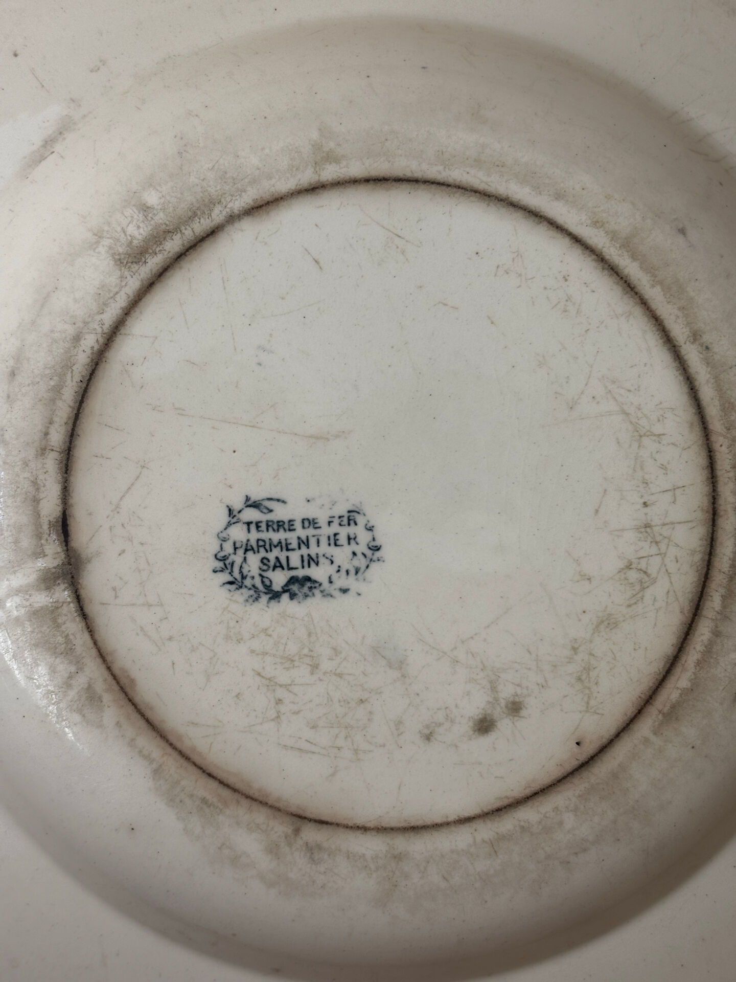 Old hollow plate Terre de Fer Salins Parmentier