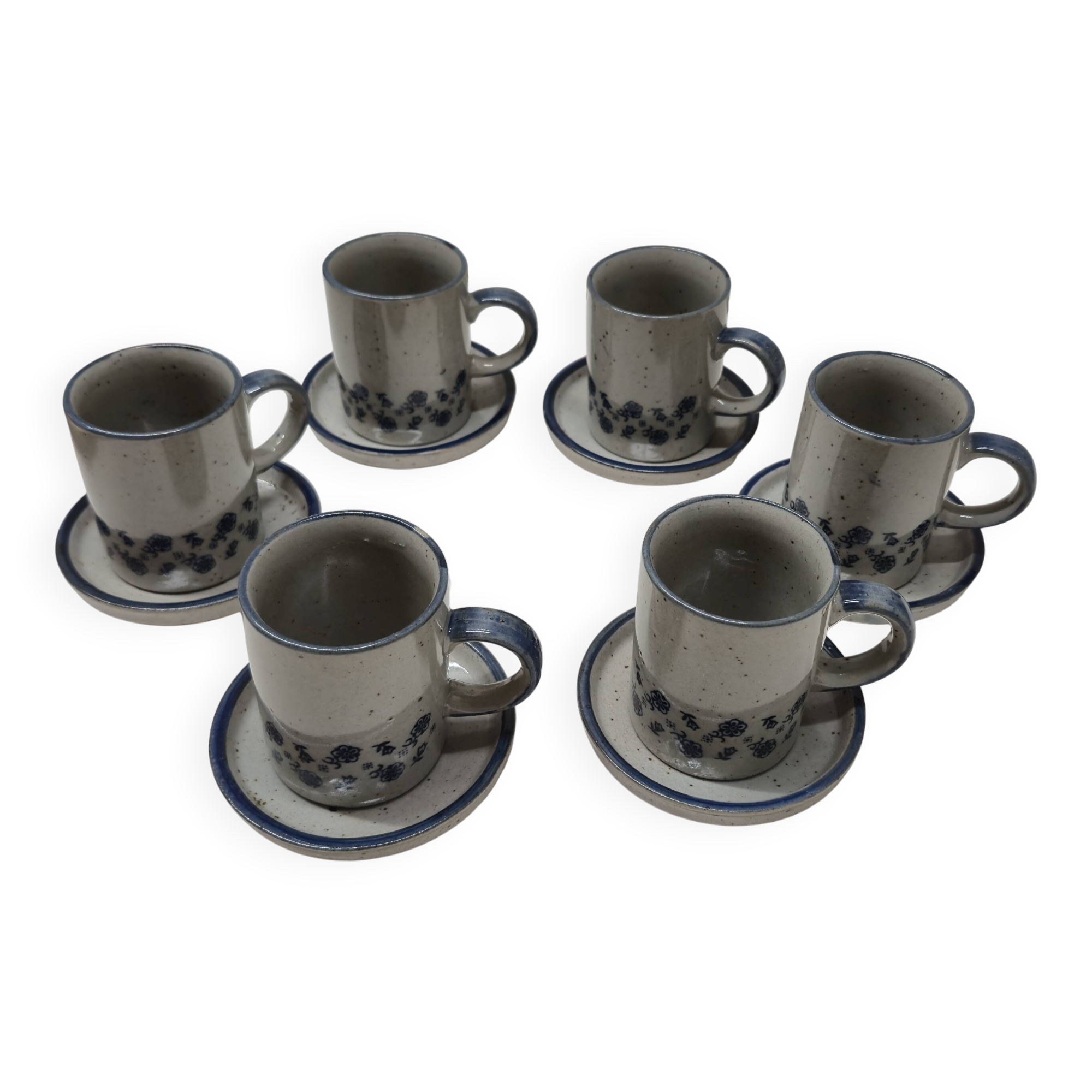 Set 6 tasses à café grés moucheté