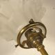 Brass and glass swan neck wall light
