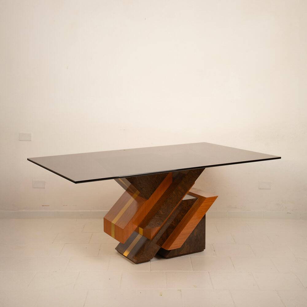 Postmodern sculptural table by Poggioli Italy 1970s