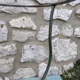Jardinière ancienne fer forgé vasque verre soufflé