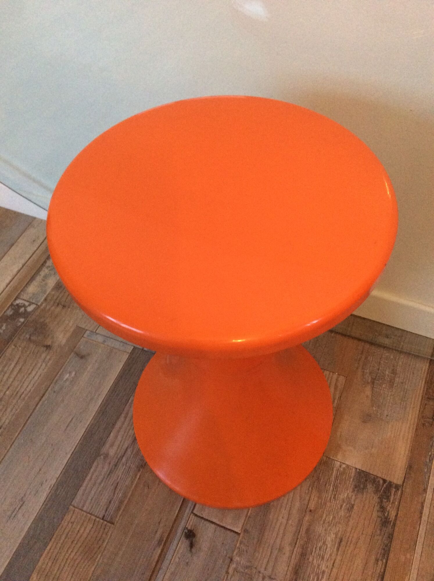 TamTam orange stool by Stamp model registered Made in France