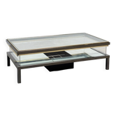 Rare Maison Jansen (attr.) sliding coffee table with bottle holder