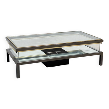 Table basse coulissante avec porte-bouteille attribuée à Maison Jansen