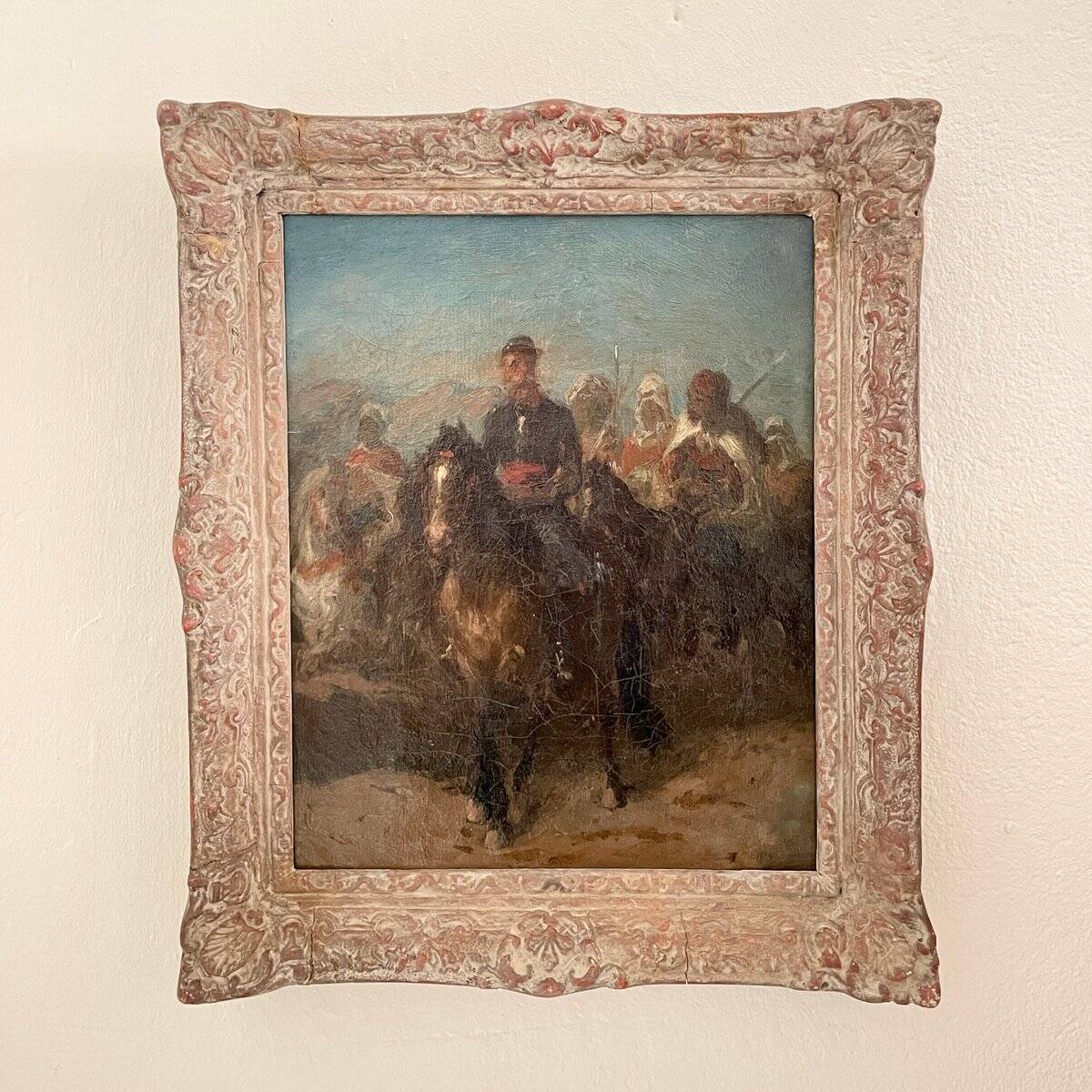 Eugene Delacroix, French Lieutenant on Horseback Leading a Bedouin Cavalry, 1830, Oil on Canvas