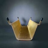 Vintage record holder in golden brass - for 40 vinyls