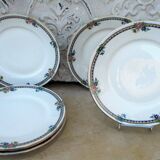 6 assiettes plates porcelaine ancienne Art Deco Pierre Guez Marseille
