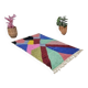 Pure wool rug with traditional coloured patterns, size 1.5/2.5 m.