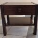 Brutalist bedside table in solid elm.