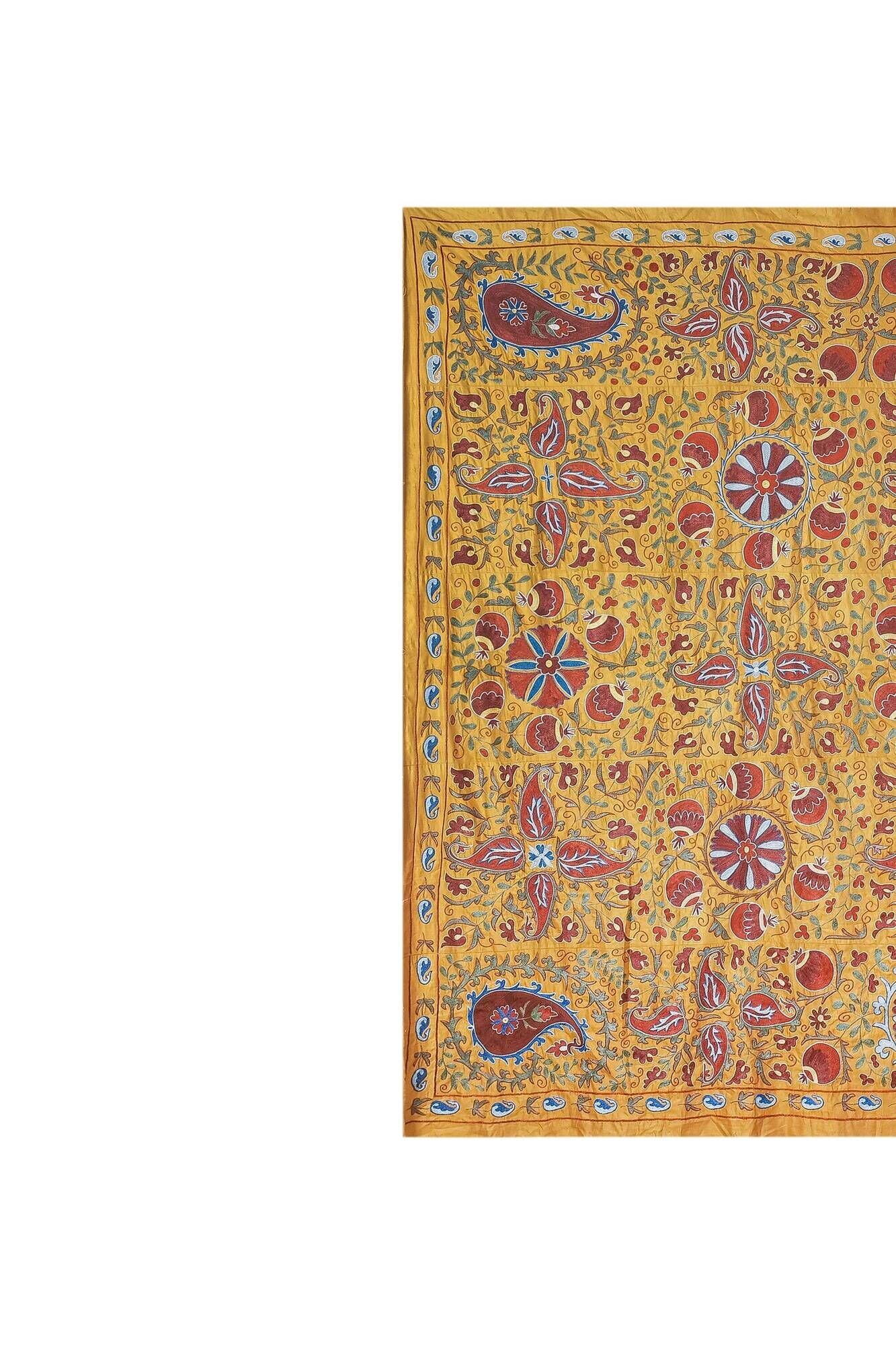 Uzbek hand-embroidered Suzani vintage 258x305 cm