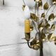 Pair of double flower bouquet sconces in brass 1960