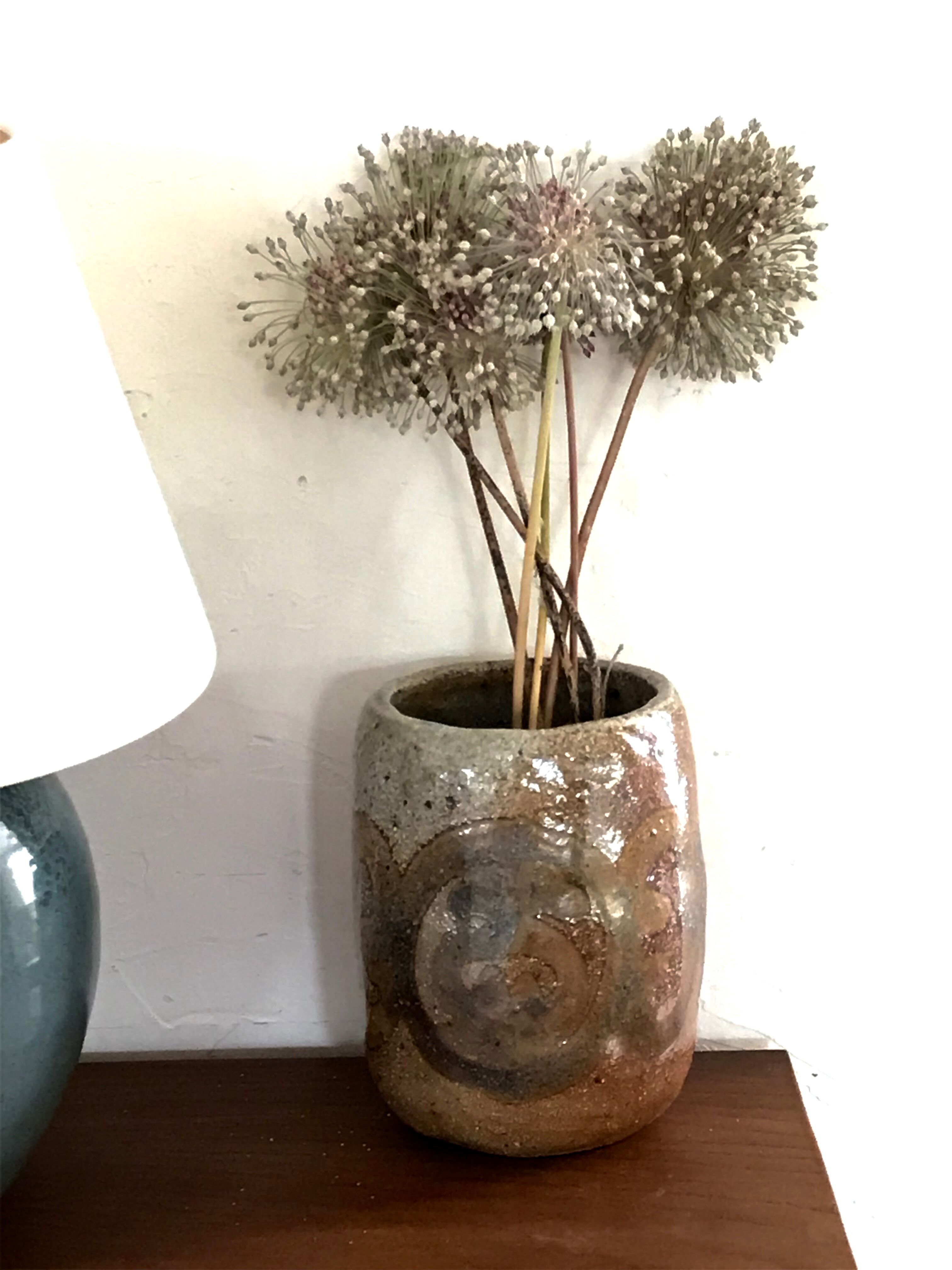 Glazed sandstone vase