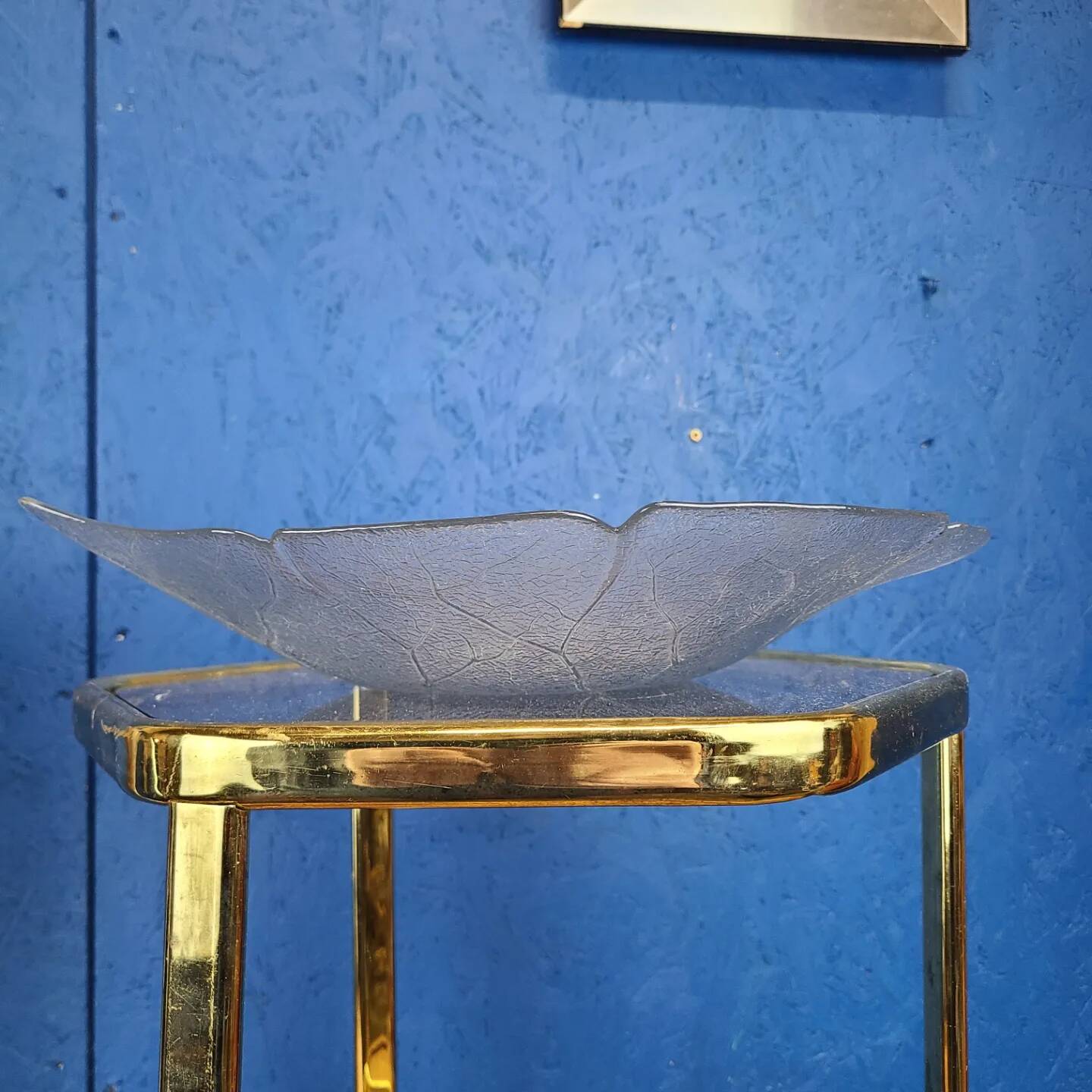 Vintage glass leaf dish