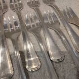 12 silver-plated oyster forks by Christofle America