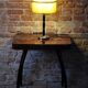 Lampe de table tchèque Art Déco en acier chromé, hêtre et parchemin, années 1940