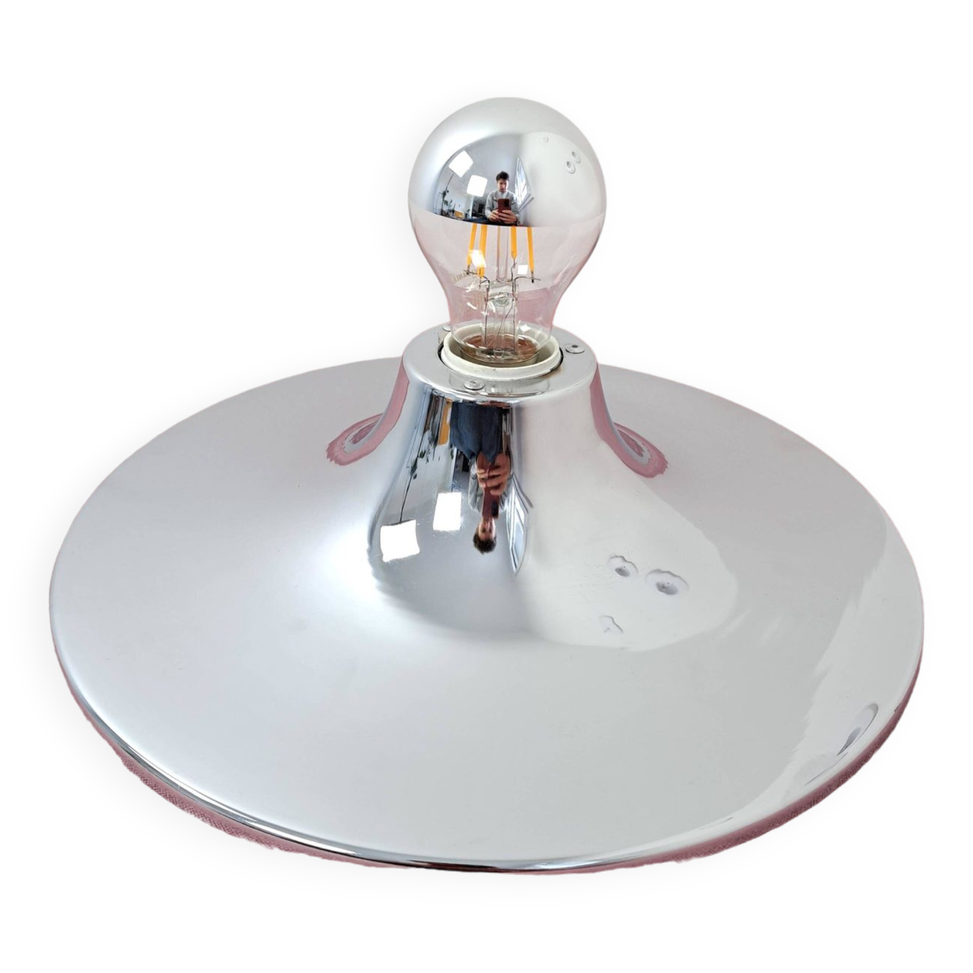 Chrome wall or ceiling light Goccia UFO design space age