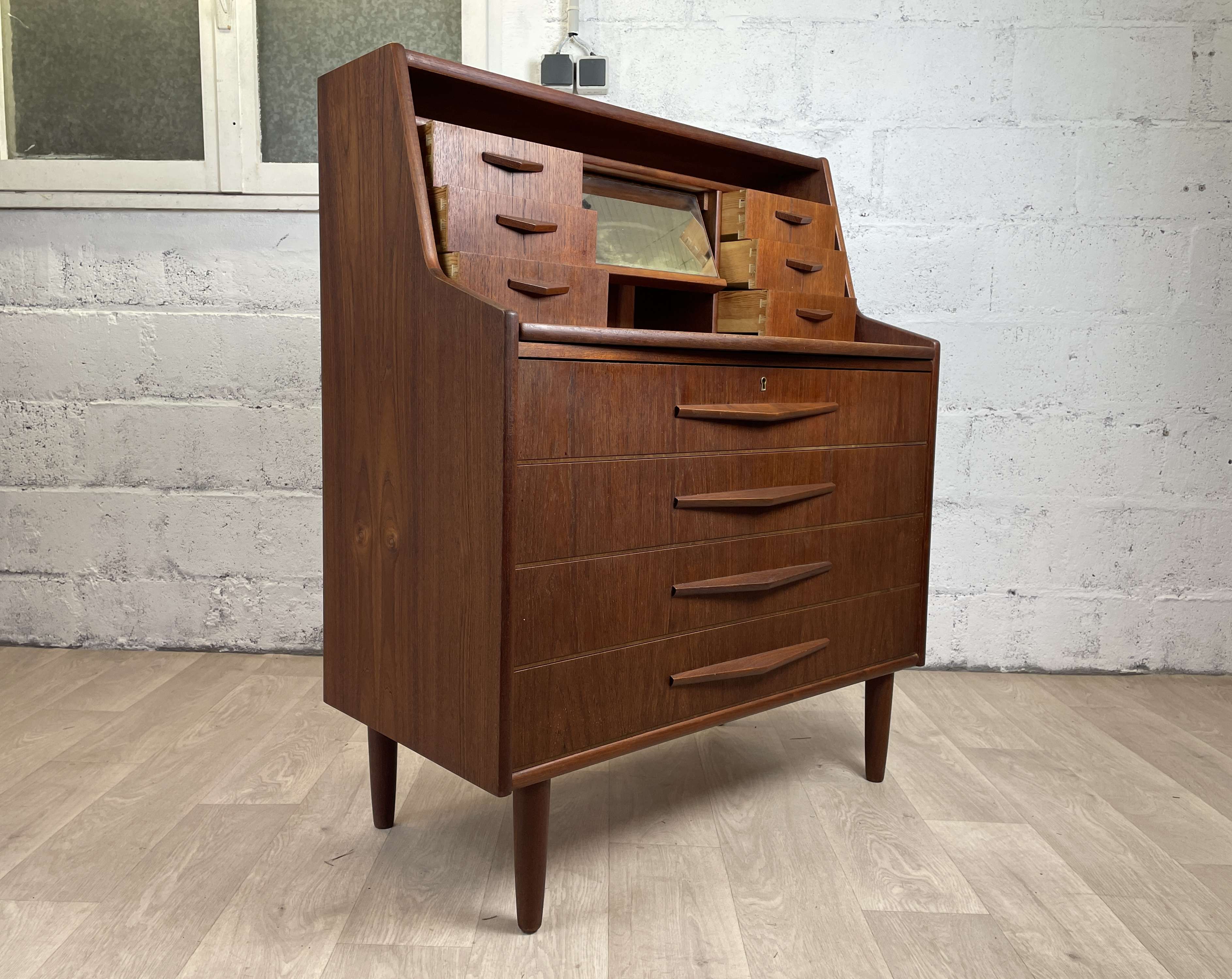 Vintage Scandinavian teak secretary, 60s