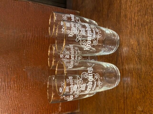 Lot 5 Kronenbourg Advertising Beer Glasses 60s