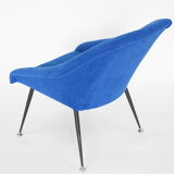 Vintage polish armchair shell, fully renovated, 1960s, fabric, chrome
