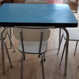 Formica extension table set, 2 chairs and 2 stools