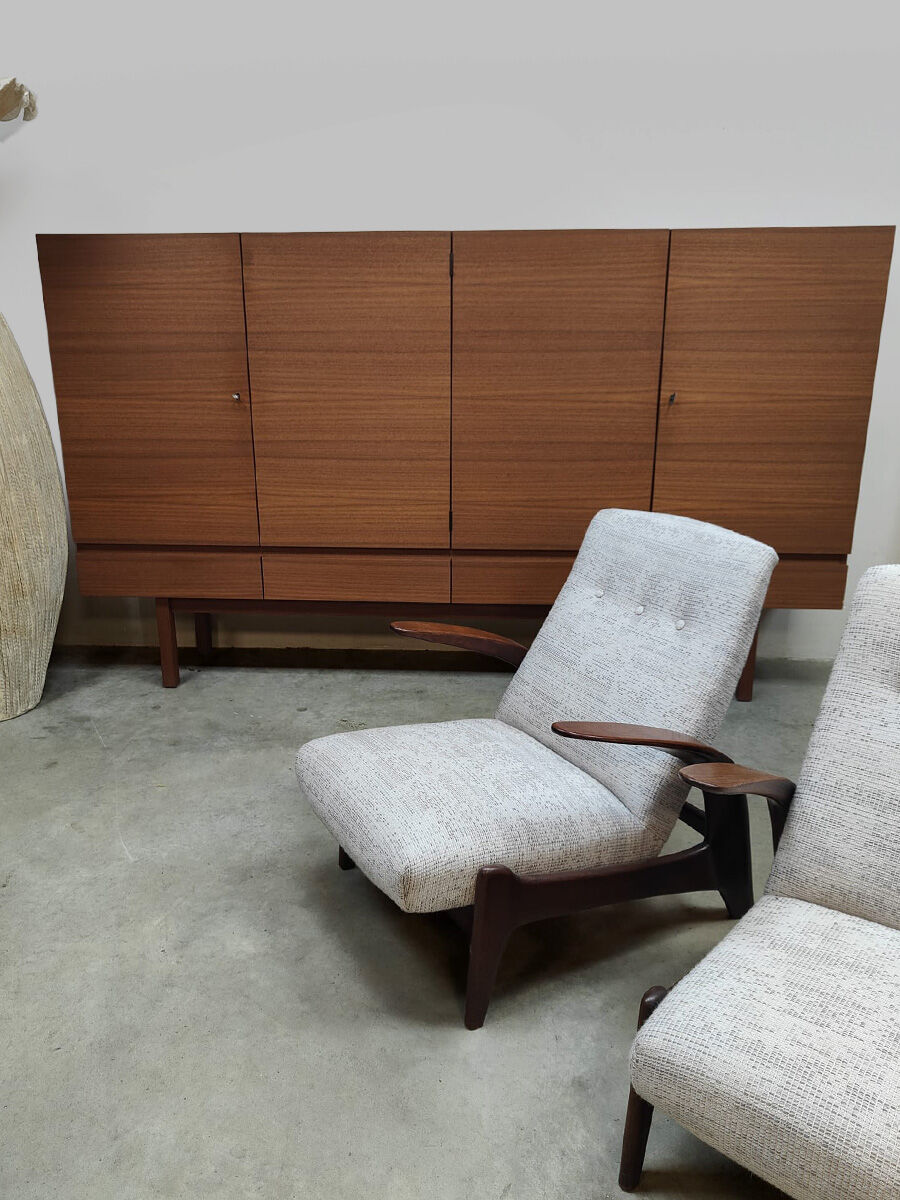 Danish vintage Scandinavian teak highboard XL