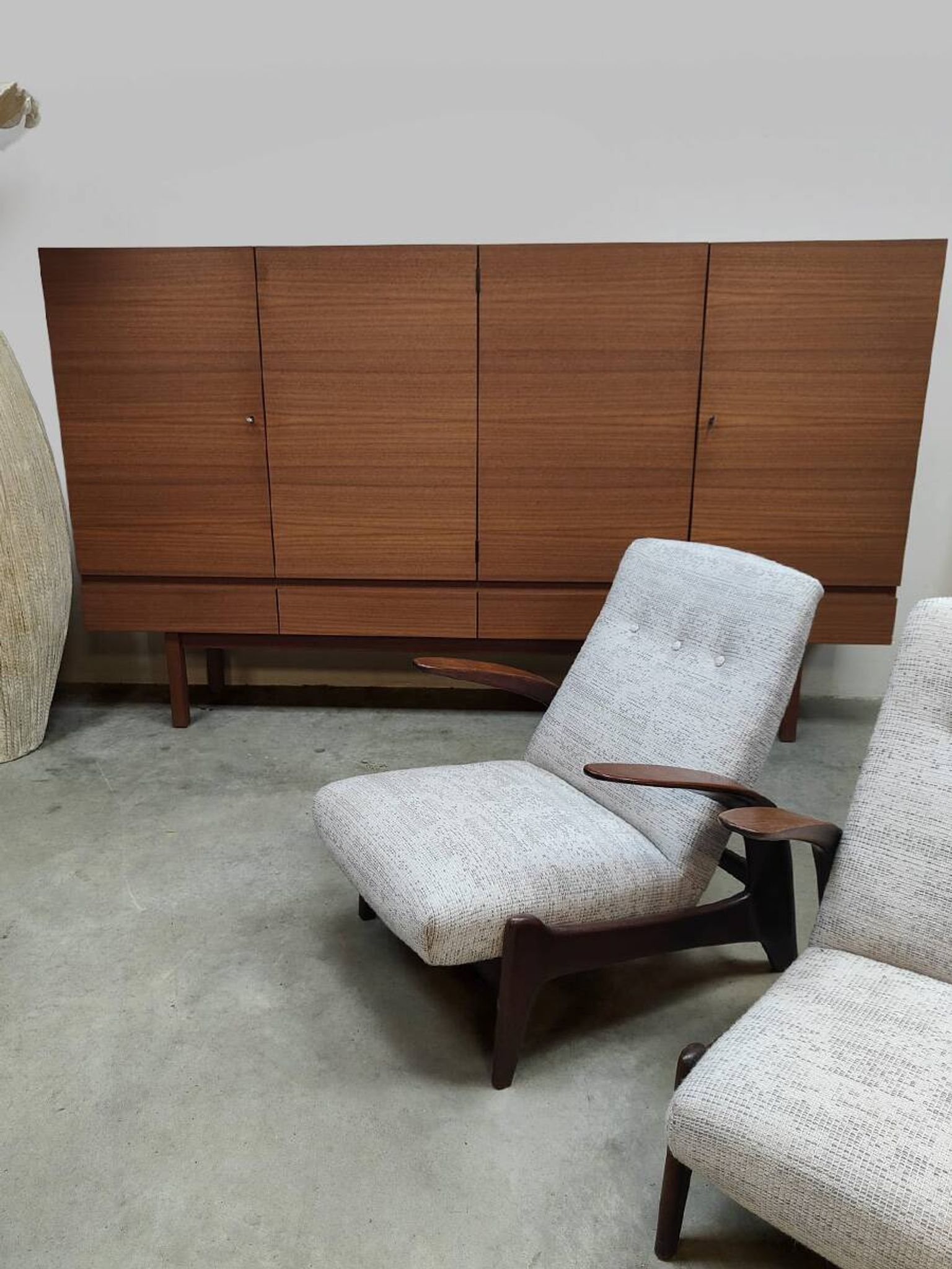 Danish vintage Scandinavian teak highboard XL