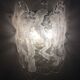 Transapent and white “fiamma” murano glass wall sconce