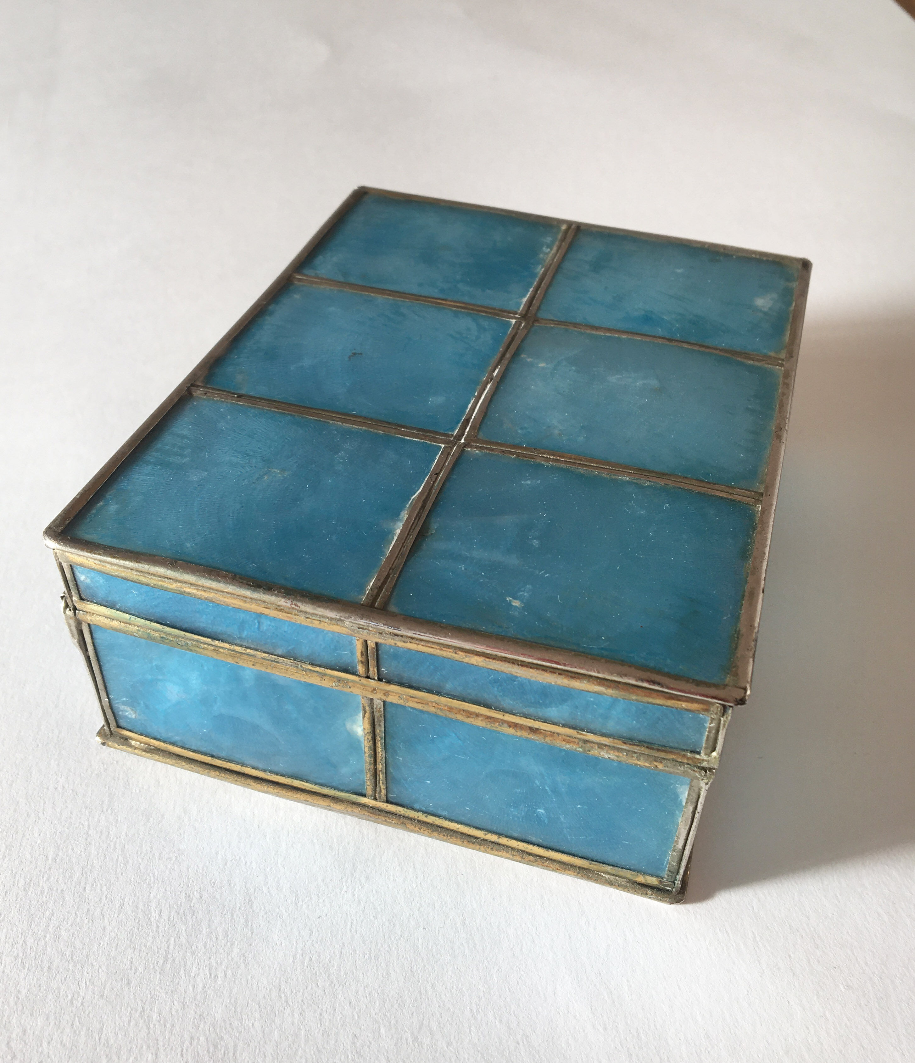 Blue mother-of-pearl box