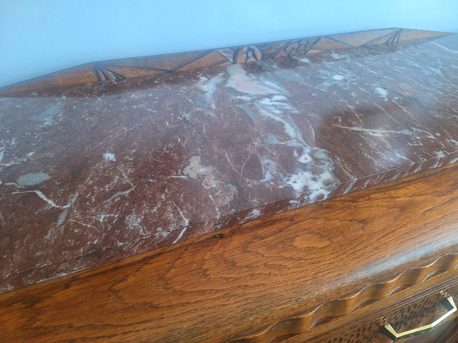 Art Deco sideboard with marble top, antique dresser