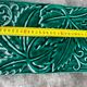 Green Ceramic Trivet with Leaf Decoration - Art Deco Period 1