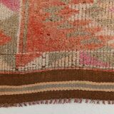 3x13 Faded Somon Distressed Hanmade Rug, Vintage Turkish Runner, 84x390Cm