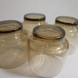 Set of 4 vintage 70s smoked glass water glasses