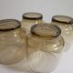 Set of 4 vintage 70s smoked glass water glasses