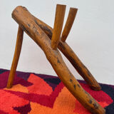 Brutalist style wooden magazine rack from the 1960s