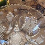 50s molded glass footed bowl