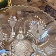 Coupe sur pied en verre moulé 50's