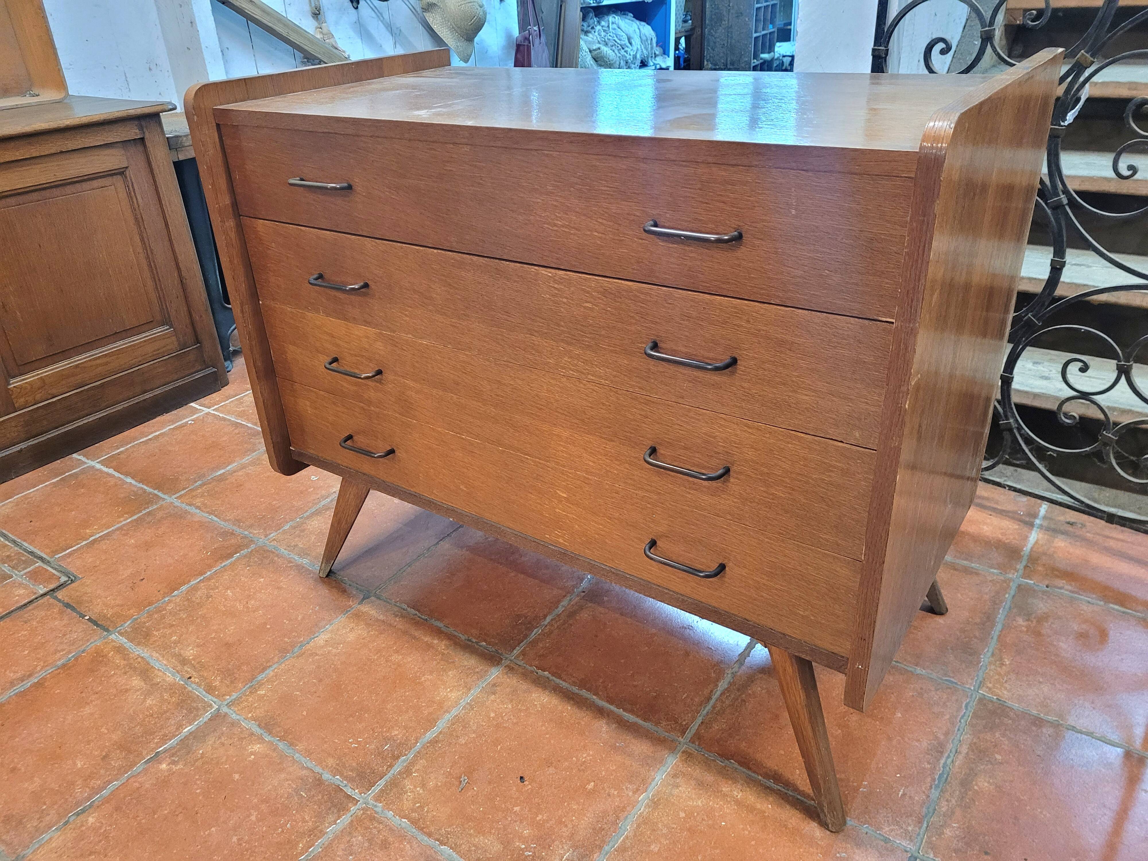 Vintage oak chest of drawers from the 60s