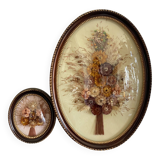 Duo of dried flower bouquet frames